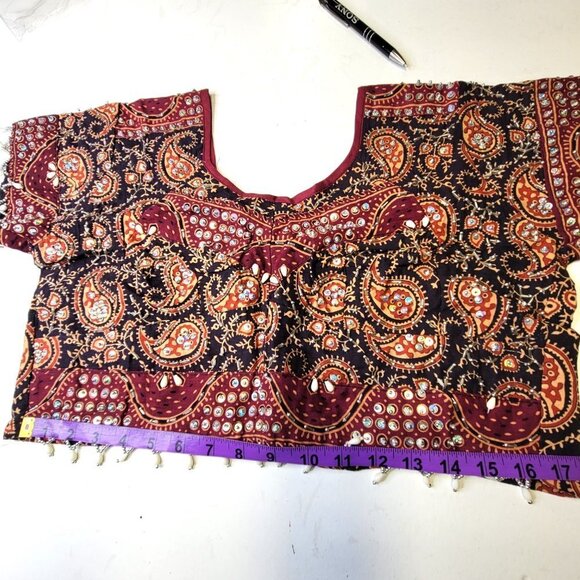 Black and Red Lehenga Indian Skirt Top Costume Party Indian Wedding Guest Dress - Picture 11 of 16